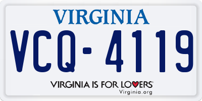 VA license plate VCQ4119