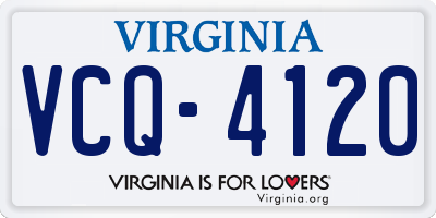 VA license plate VCQ4120