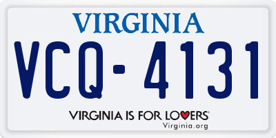 VA license plate VCQ4131