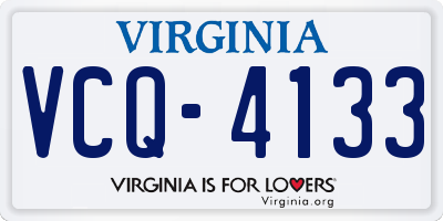 VA license plate VCQ4133