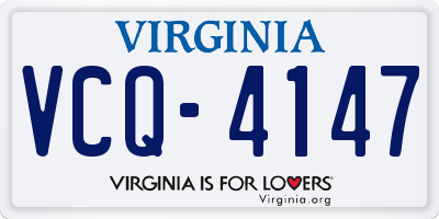 VA license plate VCQ4147