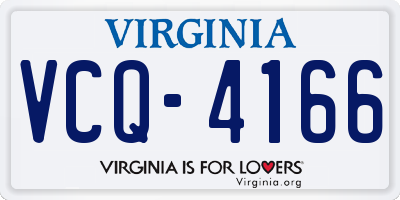 VA license plate VCQ4166