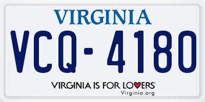 VA license plate VCQ4180