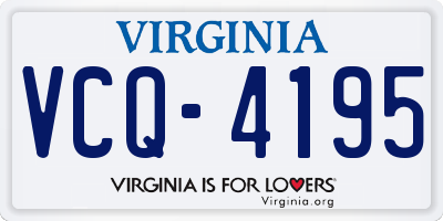 VA license plate VCQ4195