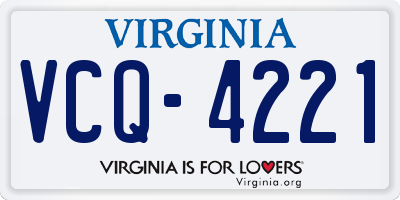 VA license plate VCQ4221