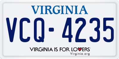 VA license plate VCQ4235