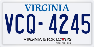 VA license plate VCQ4245
