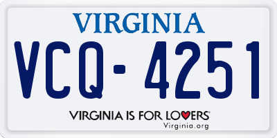 VA license plate VCQ4251