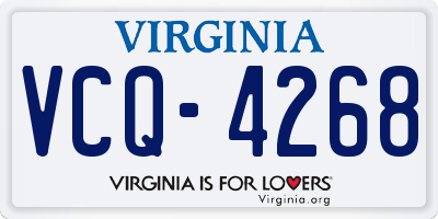 VA license plate VCQ4268