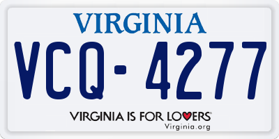 VA license plate VCQ4277