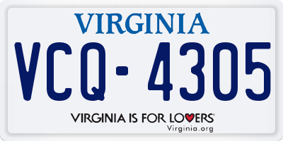 VA license plate VCQ4305