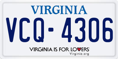 VA license plate VCQ4306