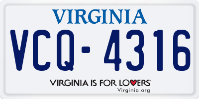 VA license plate VCQ4316