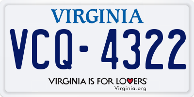 VA license plate VCQ4322
