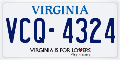 VA license plate VCQ4324