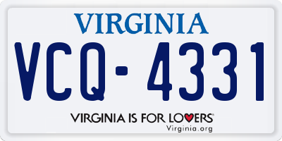 VA license plate VCQ4331