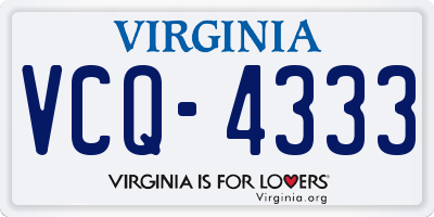 VA license plate VCQ4333