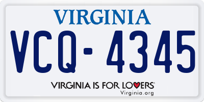 VA license plate VCQ4345