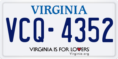 VA license plate VCQ4352