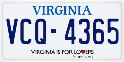 VA license plate VCQ4365
