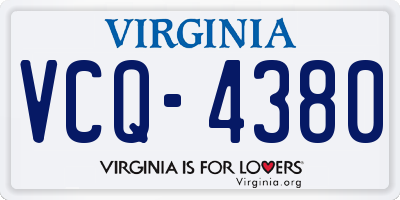 VA license plate VCQ4380