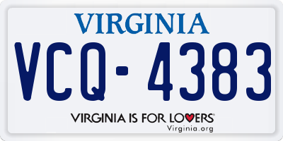 VA license plate VCQ4383