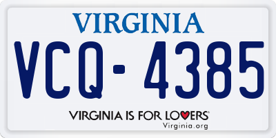 VA license plate VCQ4385