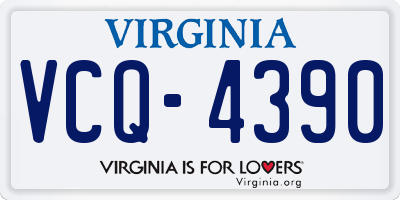 VA license plate VCQ4390