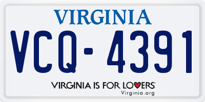 VA license plate VCQ4391