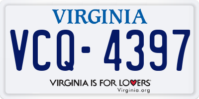 VA license plate VCQ4397