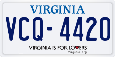 VA license plate VCQ4420