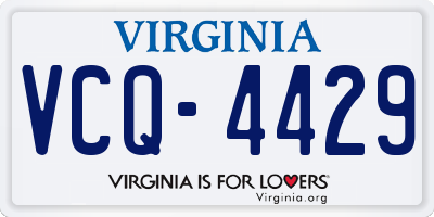 VA license plate VCQ4429