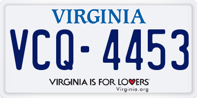 VA license plate VCQ4453