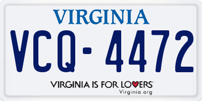 VA license plate VCQ4472