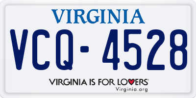 VA license plate VCQ4528