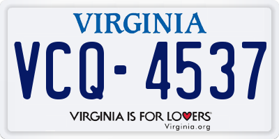 VA license plate VCQ4537