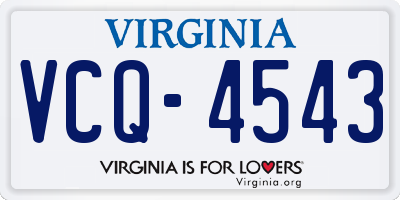 VA license plate VCQ4543
