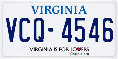VA license plate VCQ4546