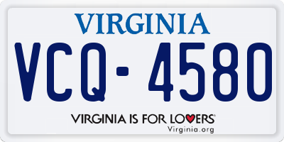 VA license plate VCQ4580