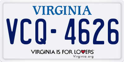 VA license plate VCQ4626