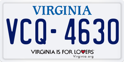 VA license plate VCQ4630