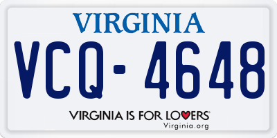 VA license plate VCQ4648