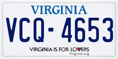 VA license plate VCQ4653