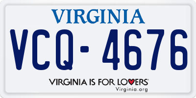 VA license plate VCQ4676