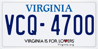 VA license plate VCQ4700