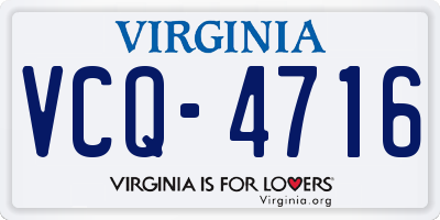 VA license plate VCQ4716