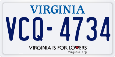 VA license plate VCQ4734