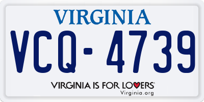 VA license plate VCQ4739