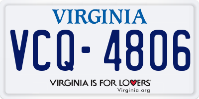 VA license plate VCQ4806