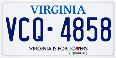 VA license plate VCQ4858
